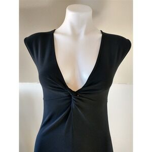 Sexy Free People Black Low Cut Twist Front Little Black Dress LBD Womens XS